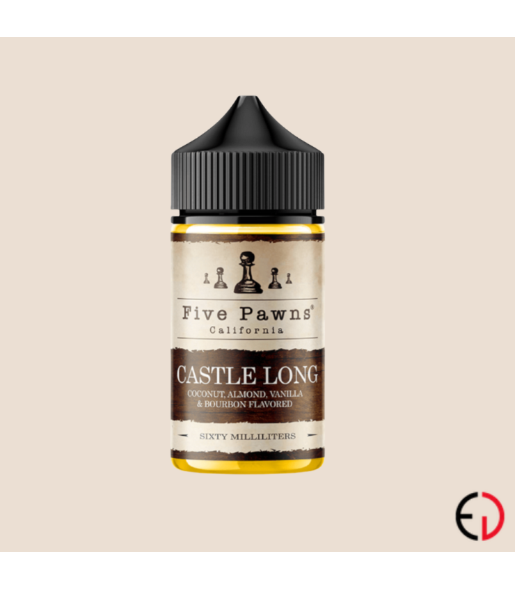 E liquide US californien Five Pawns: Castle Long délicieux dessert au bourbon